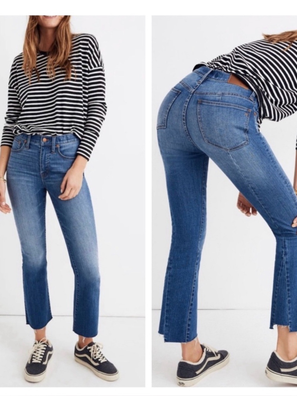 Madewell Women's Distressed Mid-Blue Cali-Demi Jeans